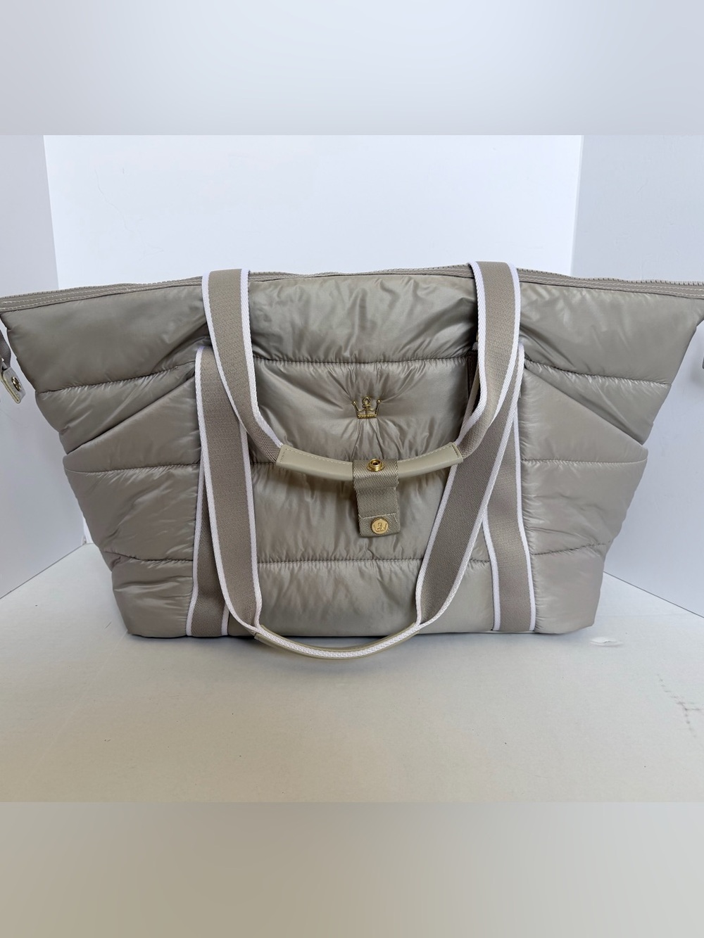 Oliver Thomas Mega Fluff Super Traveler Tote Backpack Dark Grey Taupe